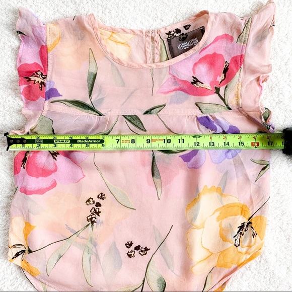 Reformation Floral Ruffle Sleeve Boho Top - Picture 13 of 13